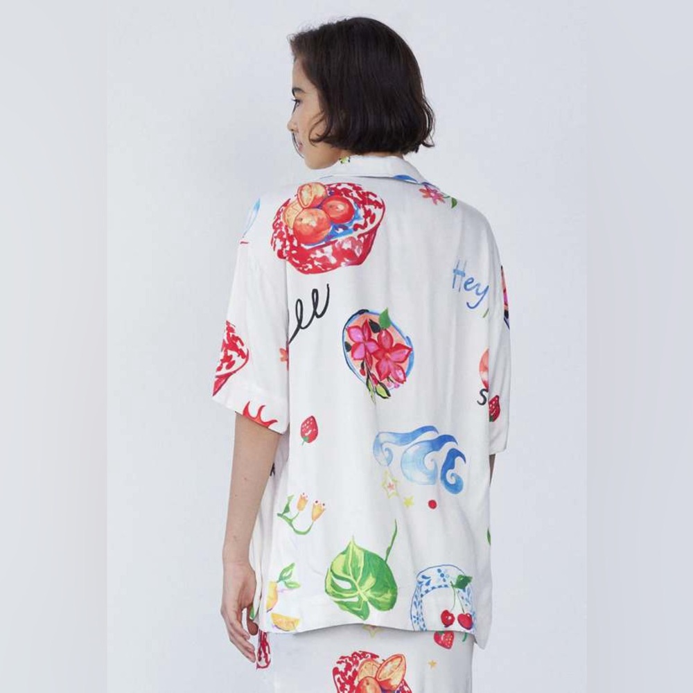 Damson Madder Chlo Beach Calypso Pocket Shirt in Picnic UK 10 / US 6 - Picture 4 of 14